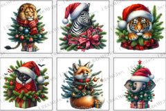 Animal Christmas Tree Clipart Bundle 1 - CraftNest - Digital Crafting and Art