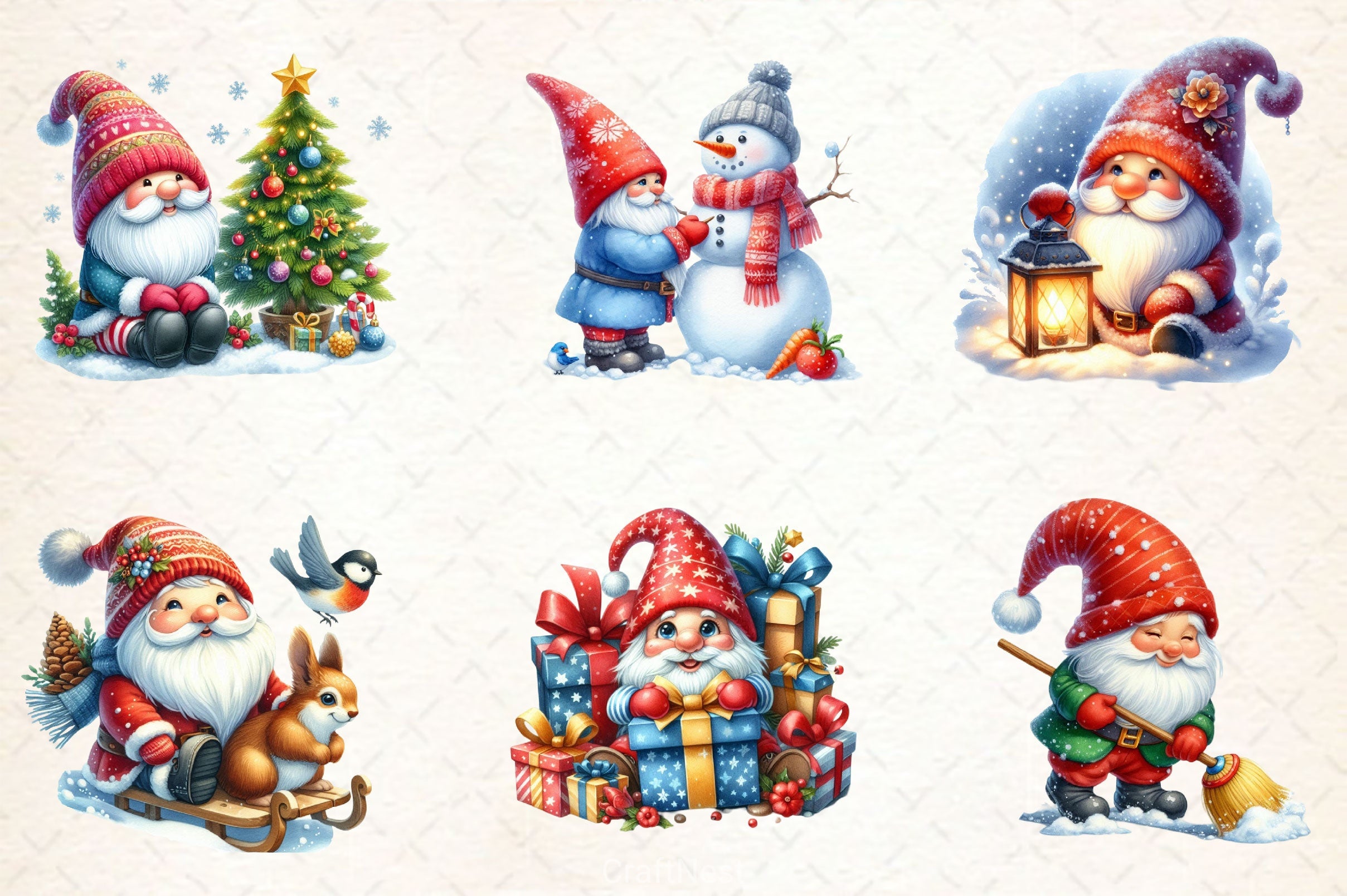 Winter Gnome Clipart Bundle - CraftNest - Digital Crafting and Art