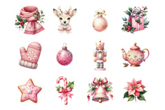 Pink Christmas Clipart Bundle 112 - CraftNest - Digital Crafting and Art