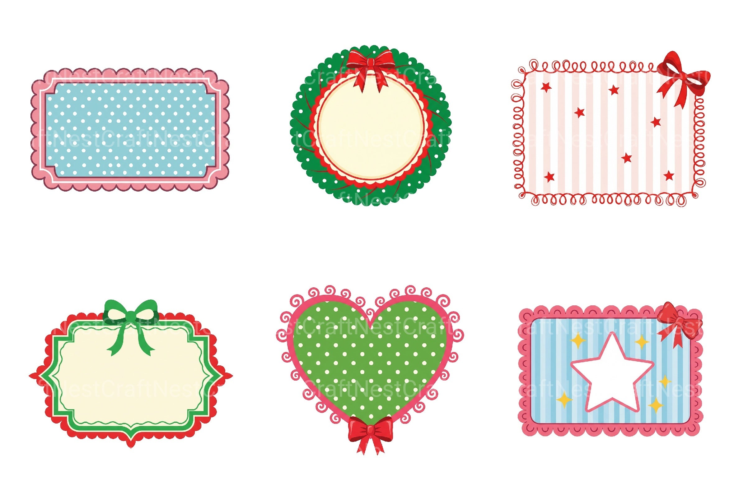 Christmas Coquette Frame Clipart Bundle 2 - CraftNest - Digital Crafting and Art