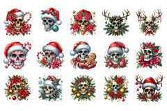 Christmas Floral Skull Clipart Bundle - CraftNest - Digital Crafting and Art