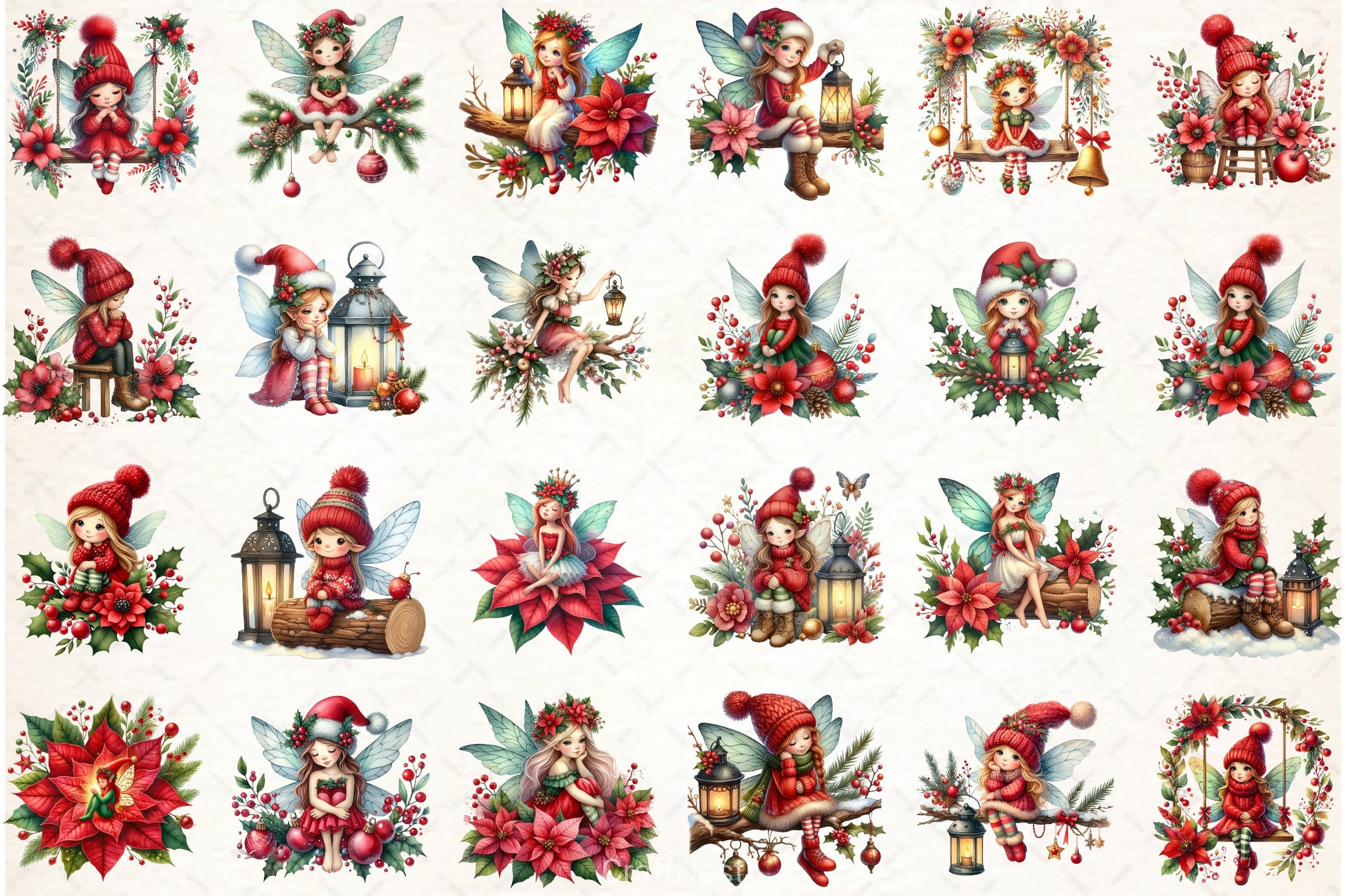 Fantasy Christmas Fairy Clipart Bundle - CraftNest - Digital Crafting and Art