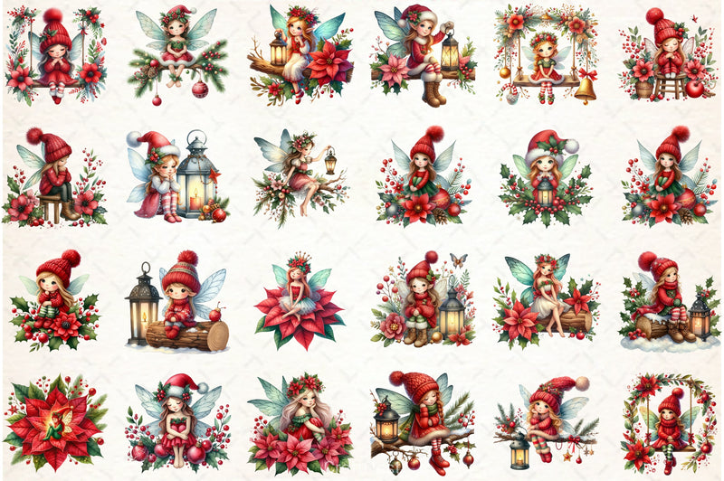 Fantasy Christmas Fairy Clipart Bundle - CraftNest - Digital Crafting and Art