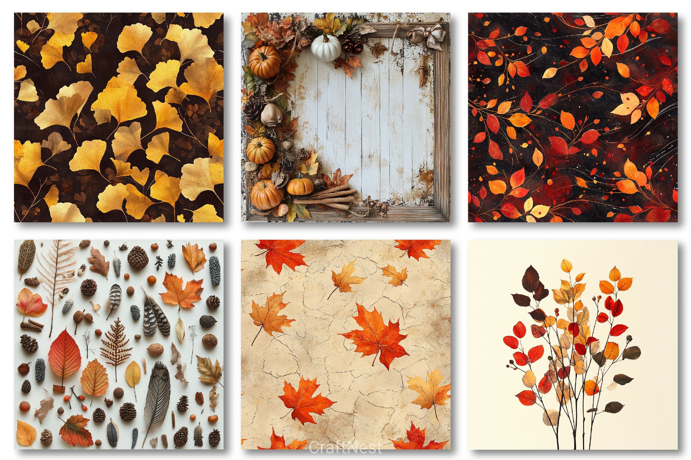 Autumn Digital Backgrounds Clipart Bundle - CraftNest - Digital Crafting and Art