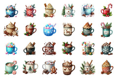Christmas Coffee Drinks Clipart Bundle - CraftNest - Digital Crafting and Art