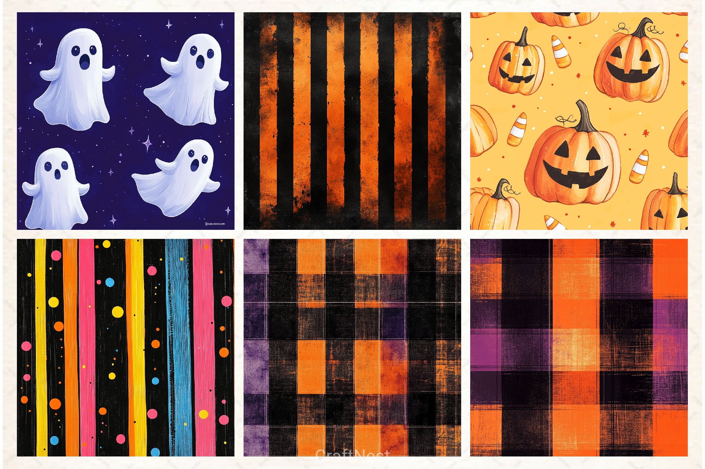 Halloween Digital Paper Pack 4 - CraftNest - Digital Crafting and Art