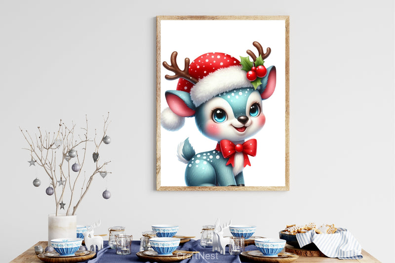 Funny Christmas Reindeer Clipart Bundle - CraftNest - Digital Crafting and Art