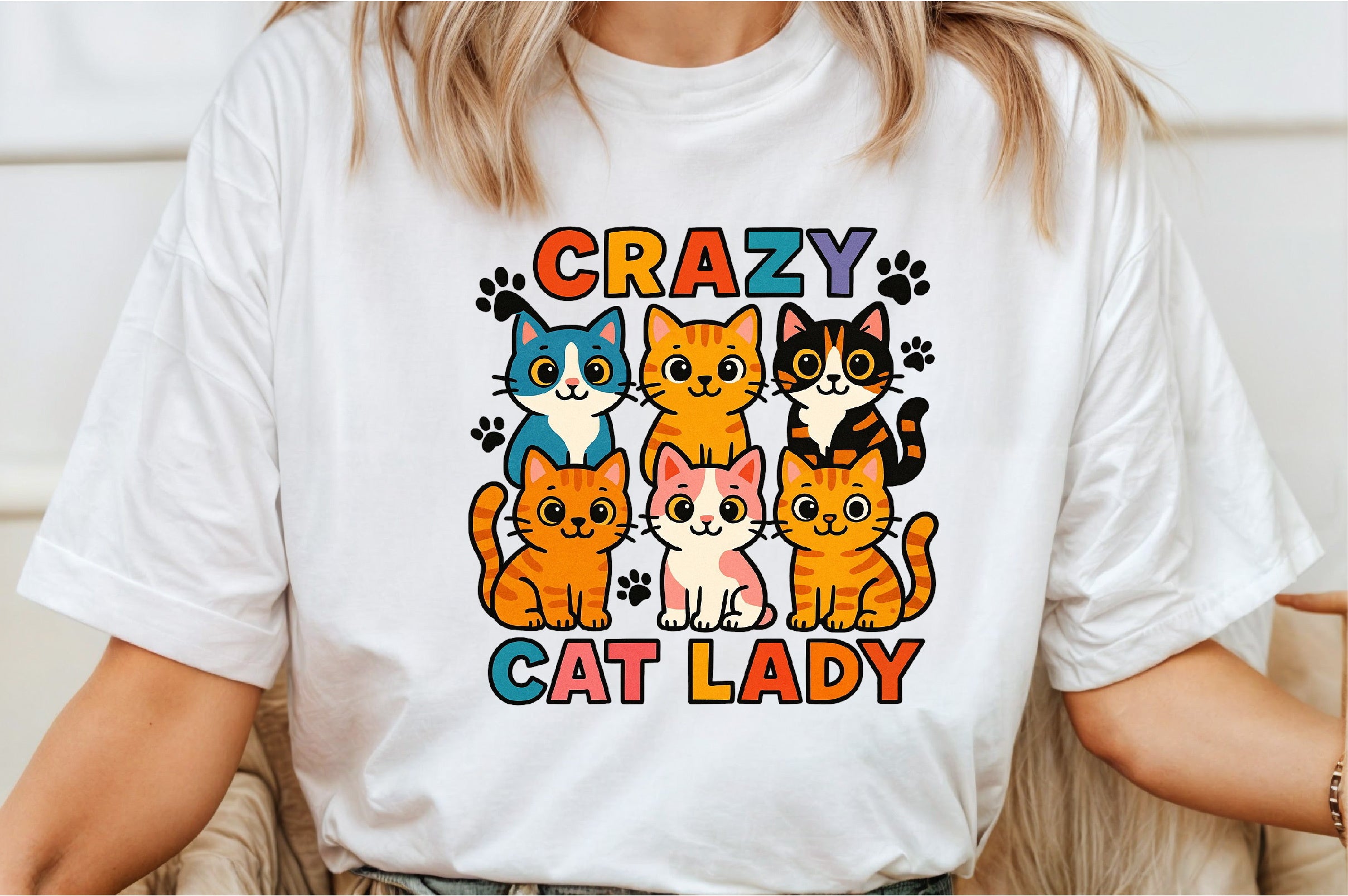 Funny Crazy Cat Lady Clipart Bundle