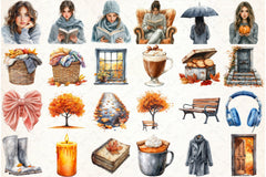 Rainy Autumn Clipart Bundle - CraftNest - Digital Crafting and Art