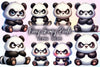 Funny Grumpy Panda Clipart Bundle