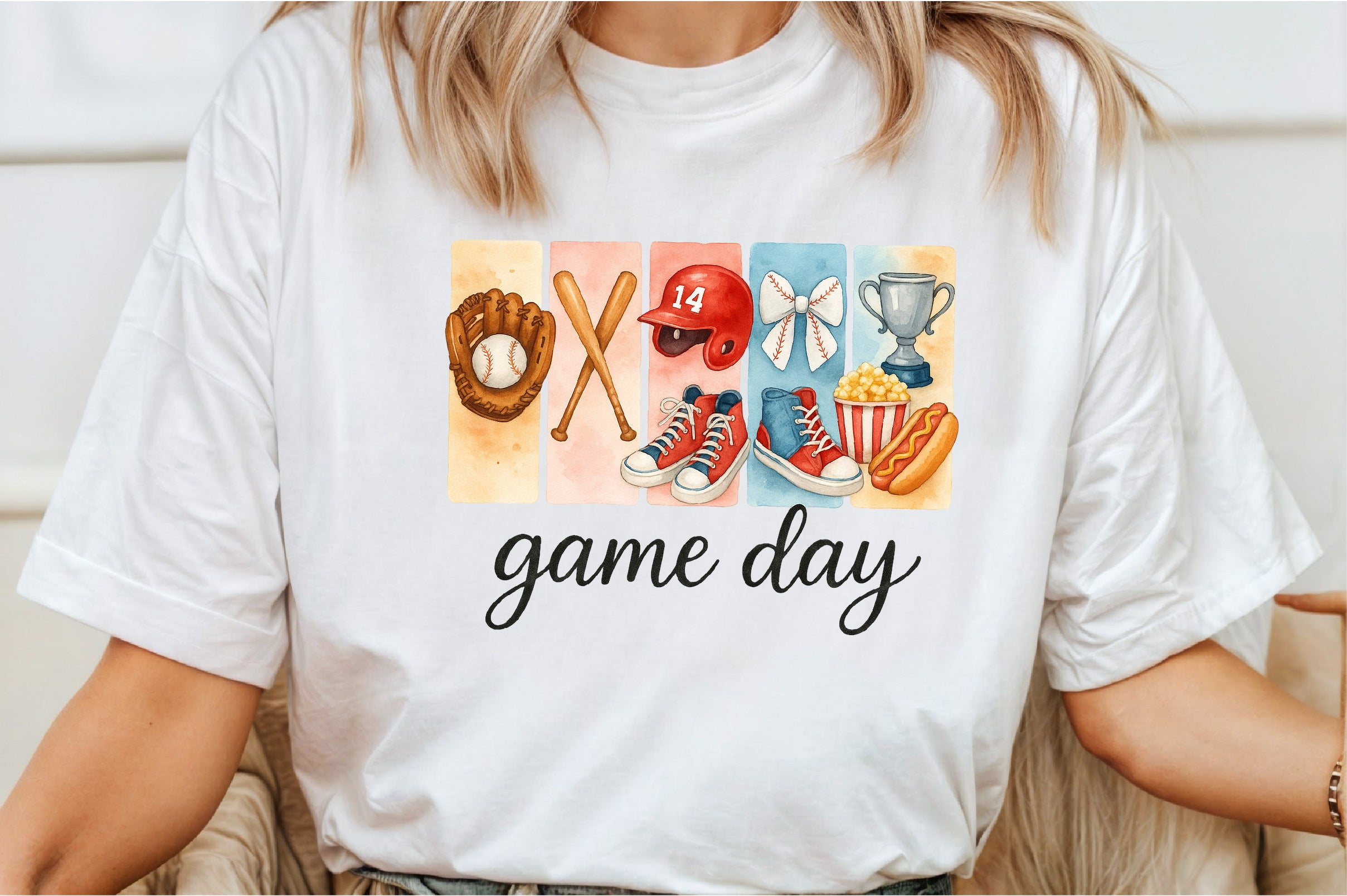 Brushstroke Baseball Game Day Clipart Bundle