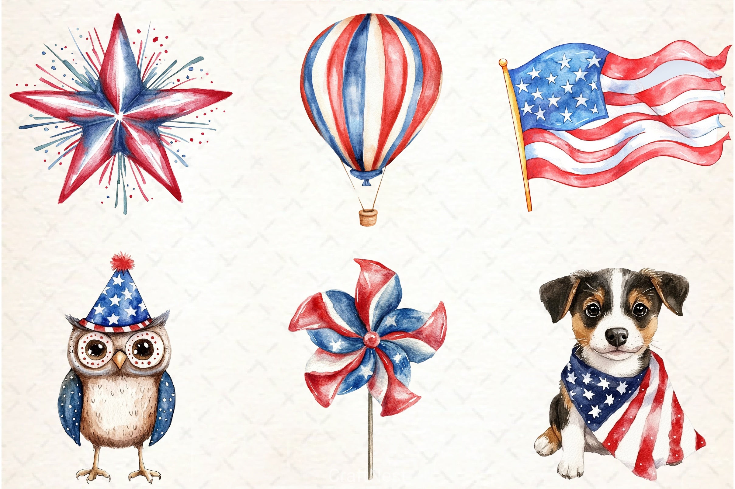4th of July Independence Day Clipart Bundle 1 - CraftNest - Digital Crafting and Art