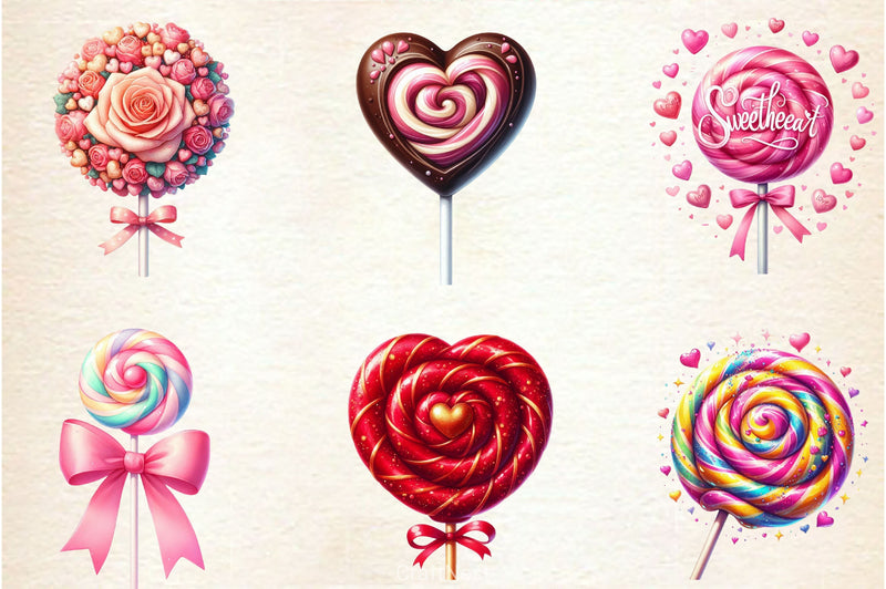 Valentine Lollipops Clipart Bundle 2 - CraftNest - Digital Crafting and Art