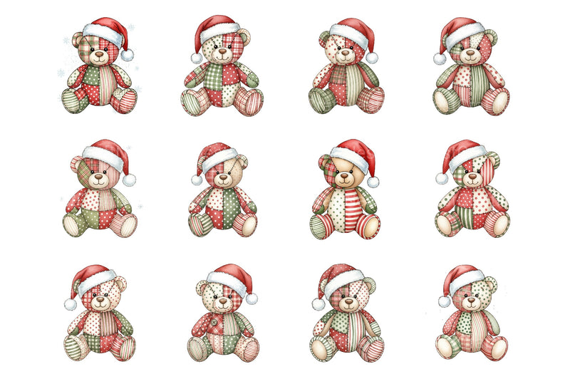 Patchwork Teddy Bear Clipart Bundle - CraftNest - Digital Crafting and Art