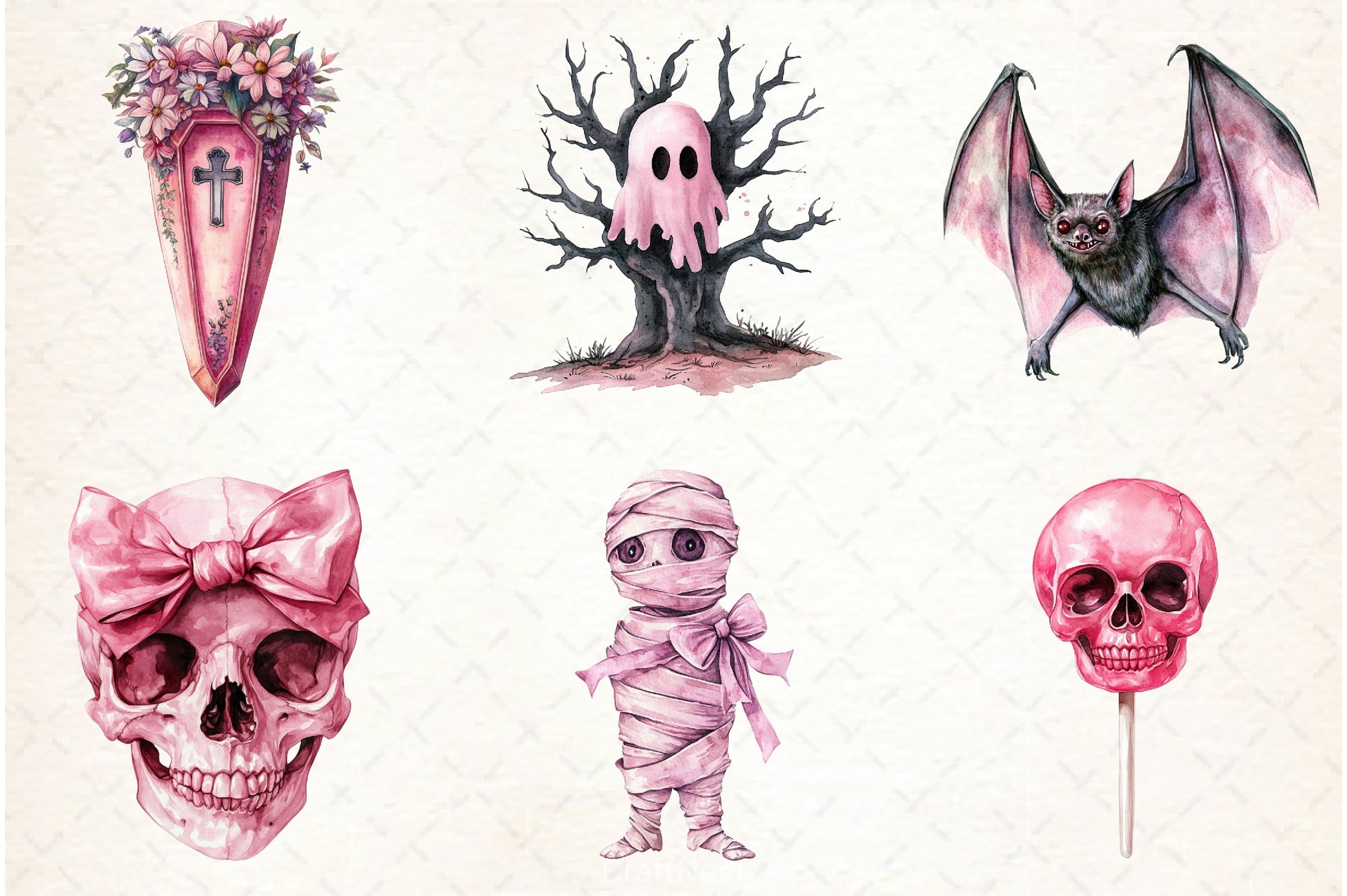 Pink Halloween Clipart Bundle 3 - CraftNest - Digital Crafting and Art