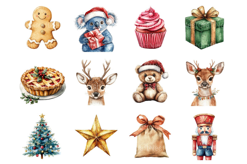 Glitter Cute Christmas Sublimation Clipart Bundle 2 - CraftNest - Digital Crafting and Art