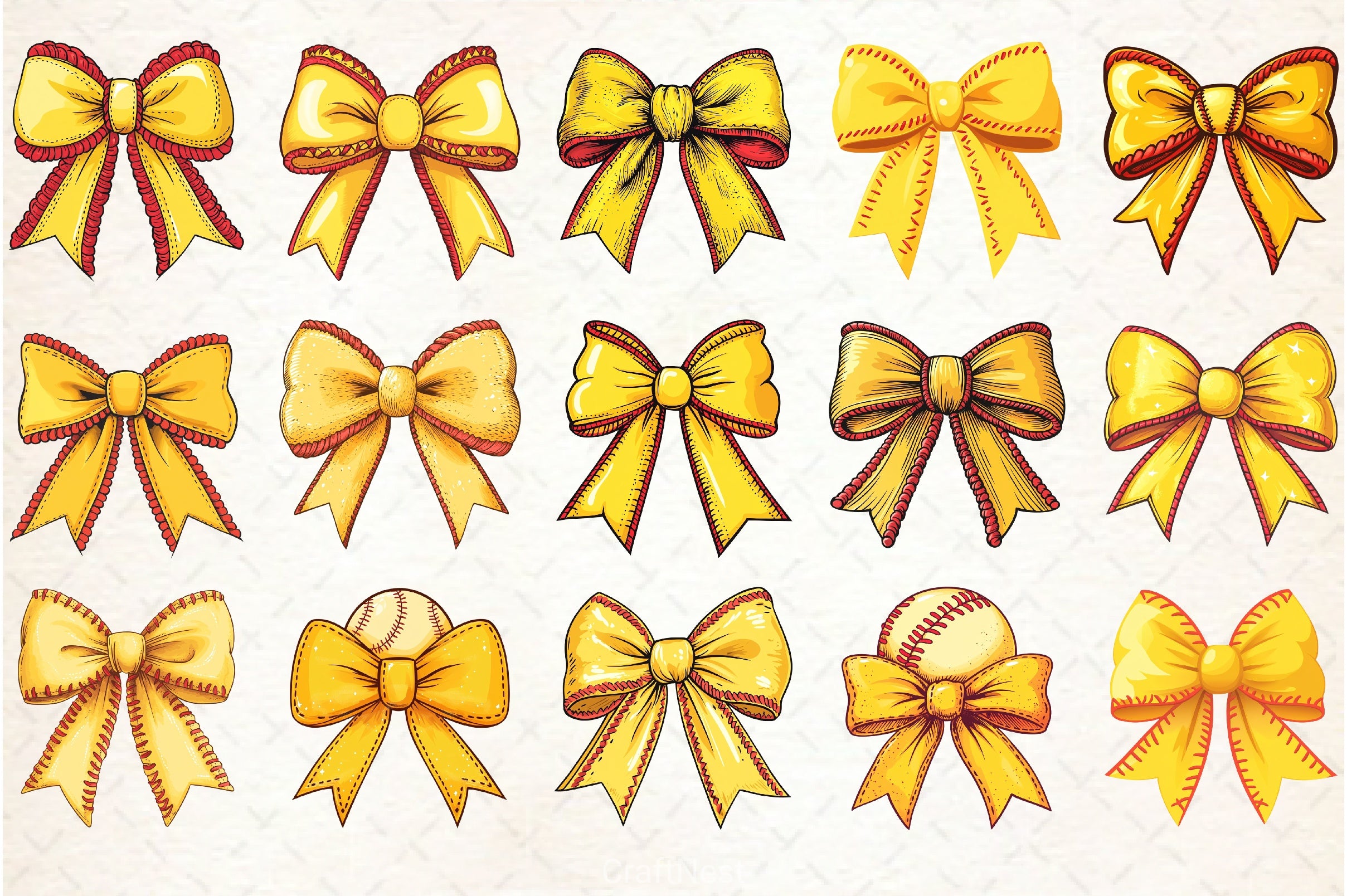 Baseball Softball Coquette Bow Clipart Bundle 1 - CraftNest - Digital Crafting and Art