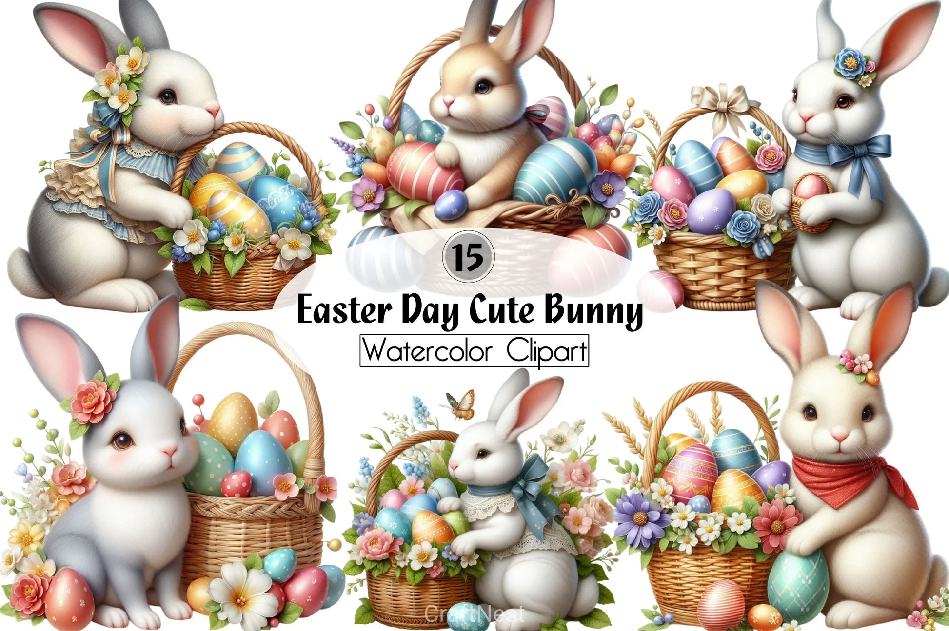 Easter Bunny Clipart Bundle 47 - CraftNest - Digital Crafting and Art