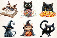 Crazy Black Cats Clipart Bundle 2 - CraftNest - Digital Crafting and Art