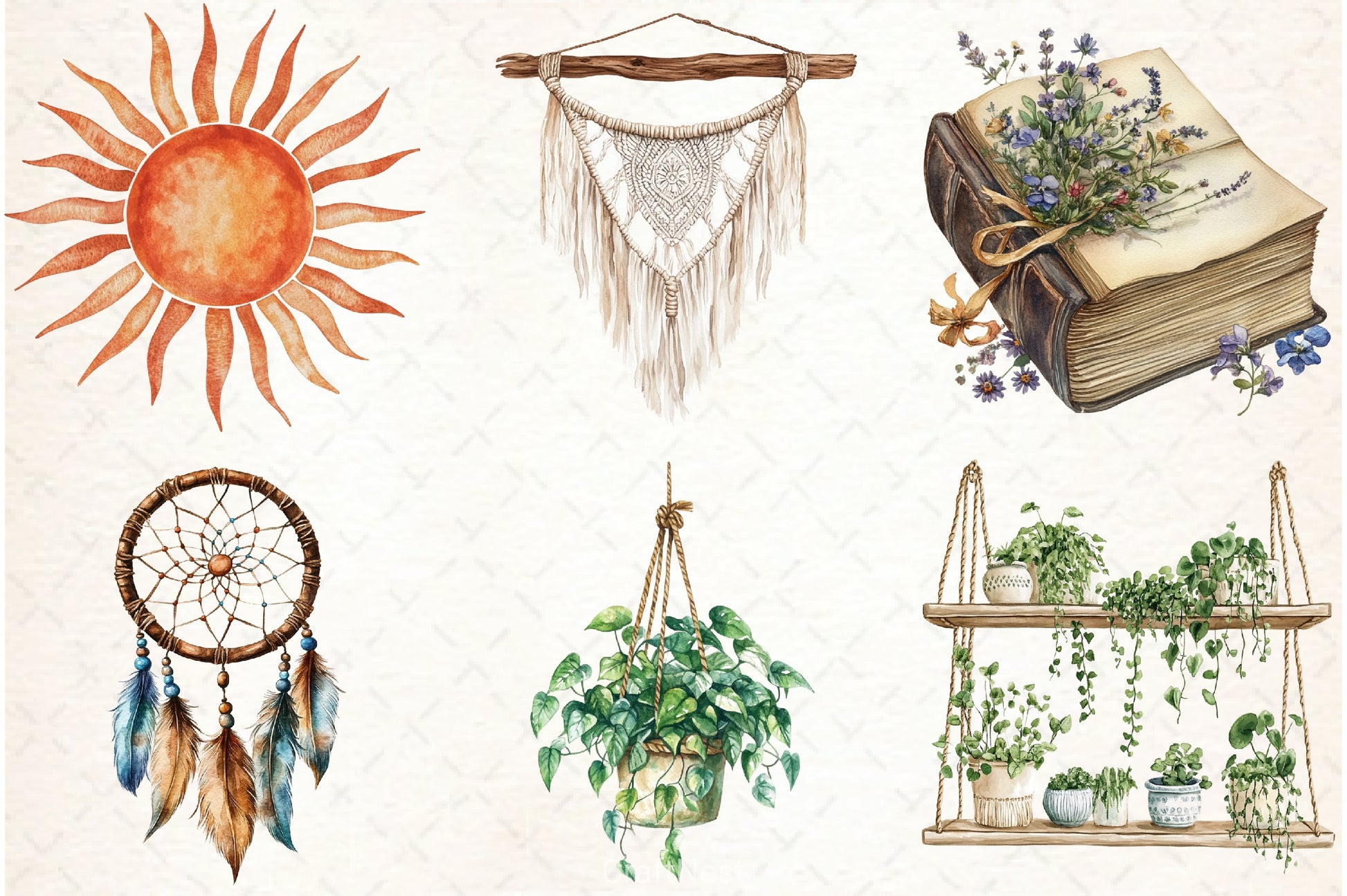 Boho Lifestyle Clipart Bundle - CraftNest - Digital Crafting and Art