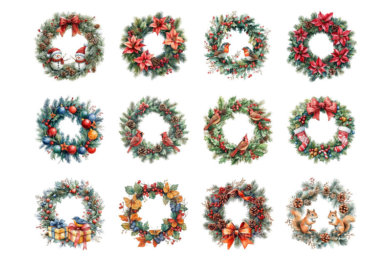 Christmas Wreath Clipart Bundle 88 - CraftNest - Digital Crafting and Art