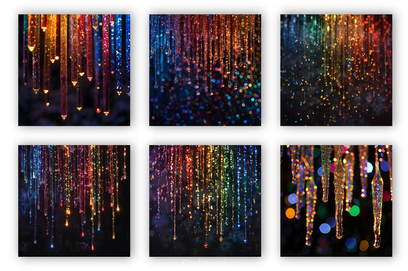 Christmas Dripping Glitter Digital Paper 2 - CraftNest - Digital Crafting and Art