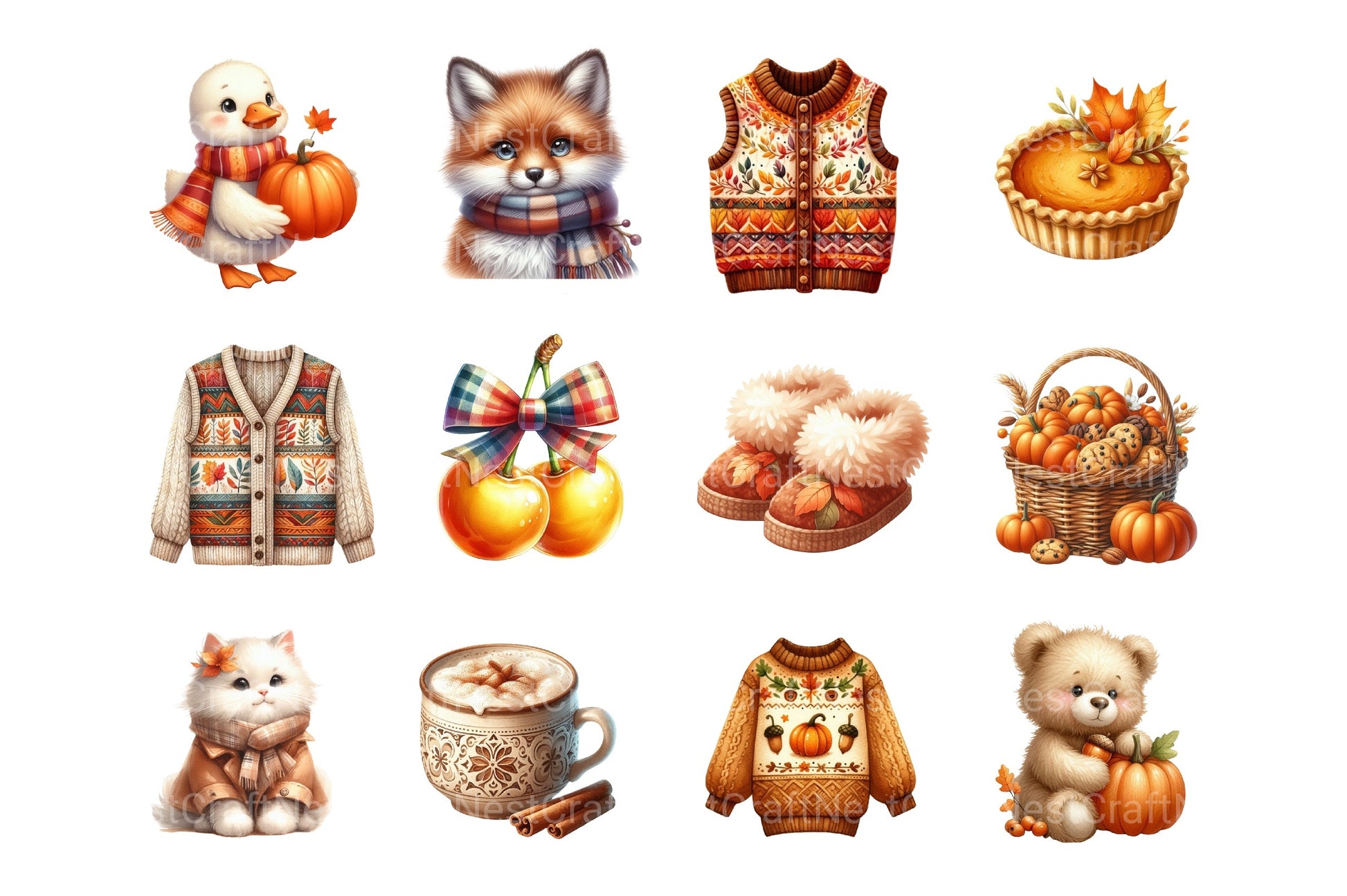 Cozy Fall Autumn Clipart Bundle - CraftNest - Digital Crafting and Art