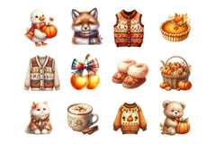 Cozy Fall Autumn Clipart Bundle - CraftNest - Digital Crafting and Art