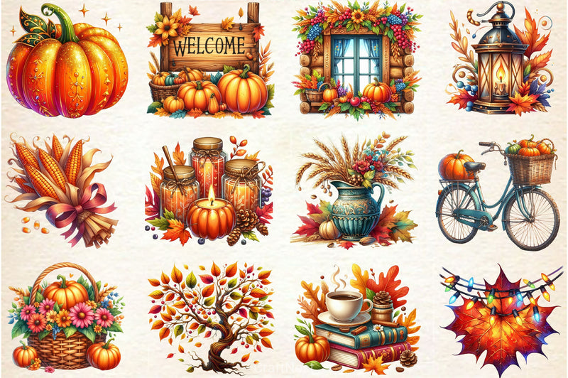 Autumn Decor Clipart Bundle - CraftNest - Digital Crafting and Art