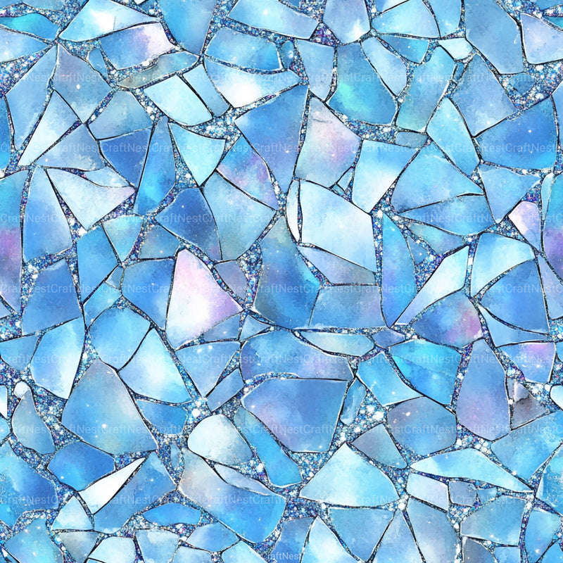 Blue Holographic Glitter Digital Paper - CraftNest - Digital Crafting and Art