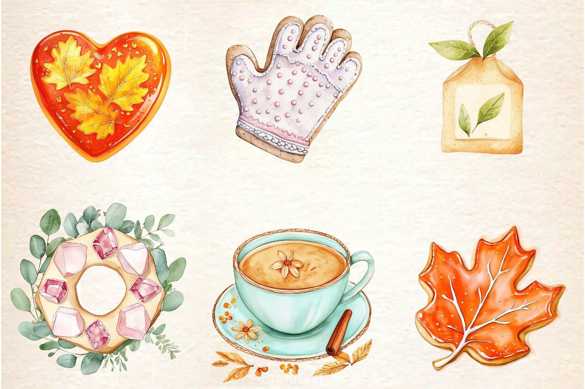 Autumn Bridal Tea Party Clipart Bundle - CraftNest - Digital Crafting and Art