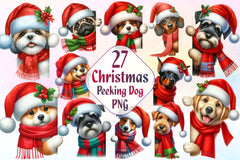 Christmas Peeking Dogs Clipart Bundle - CraftNest - Digital Crafting and Art