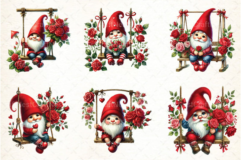 Valentine's Gnome Swing Clipart Bundle - CraftNest - Digital Crafting and Art