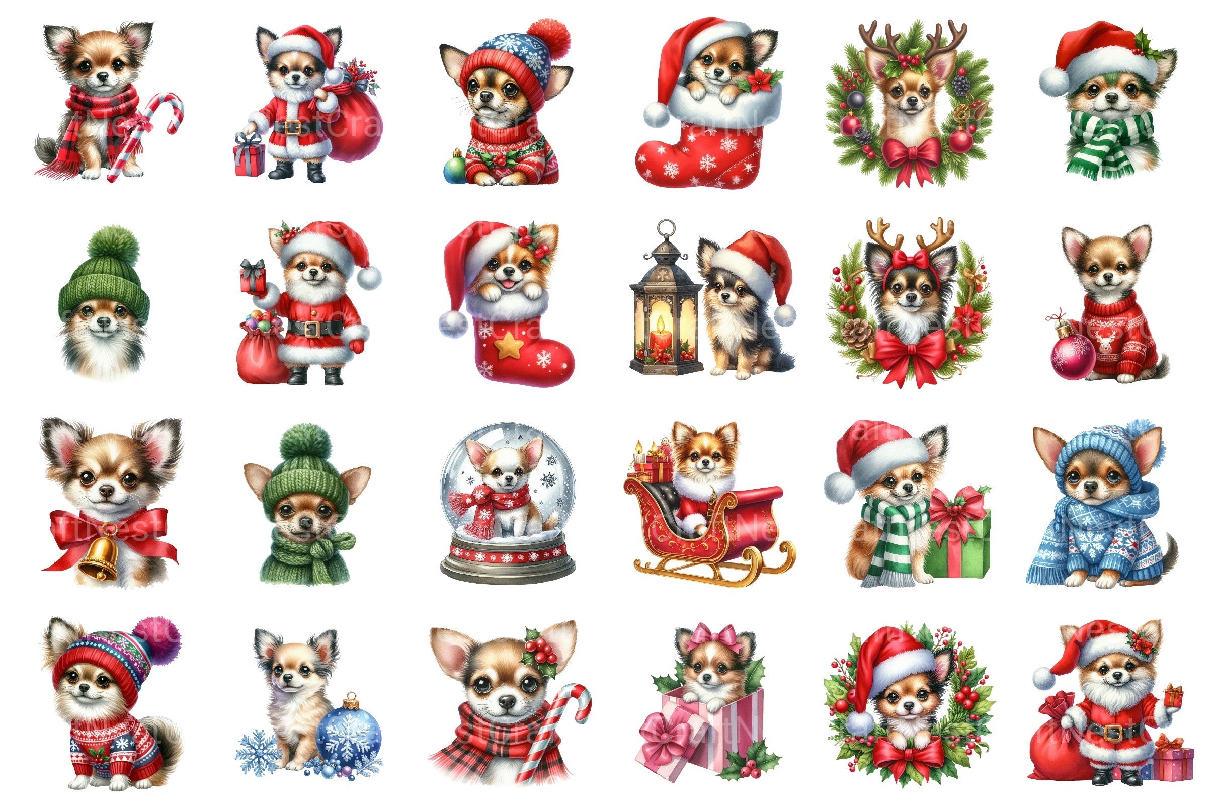 Christmas Chihuahua Clipart - CraftNest - Digital Crafting and Art