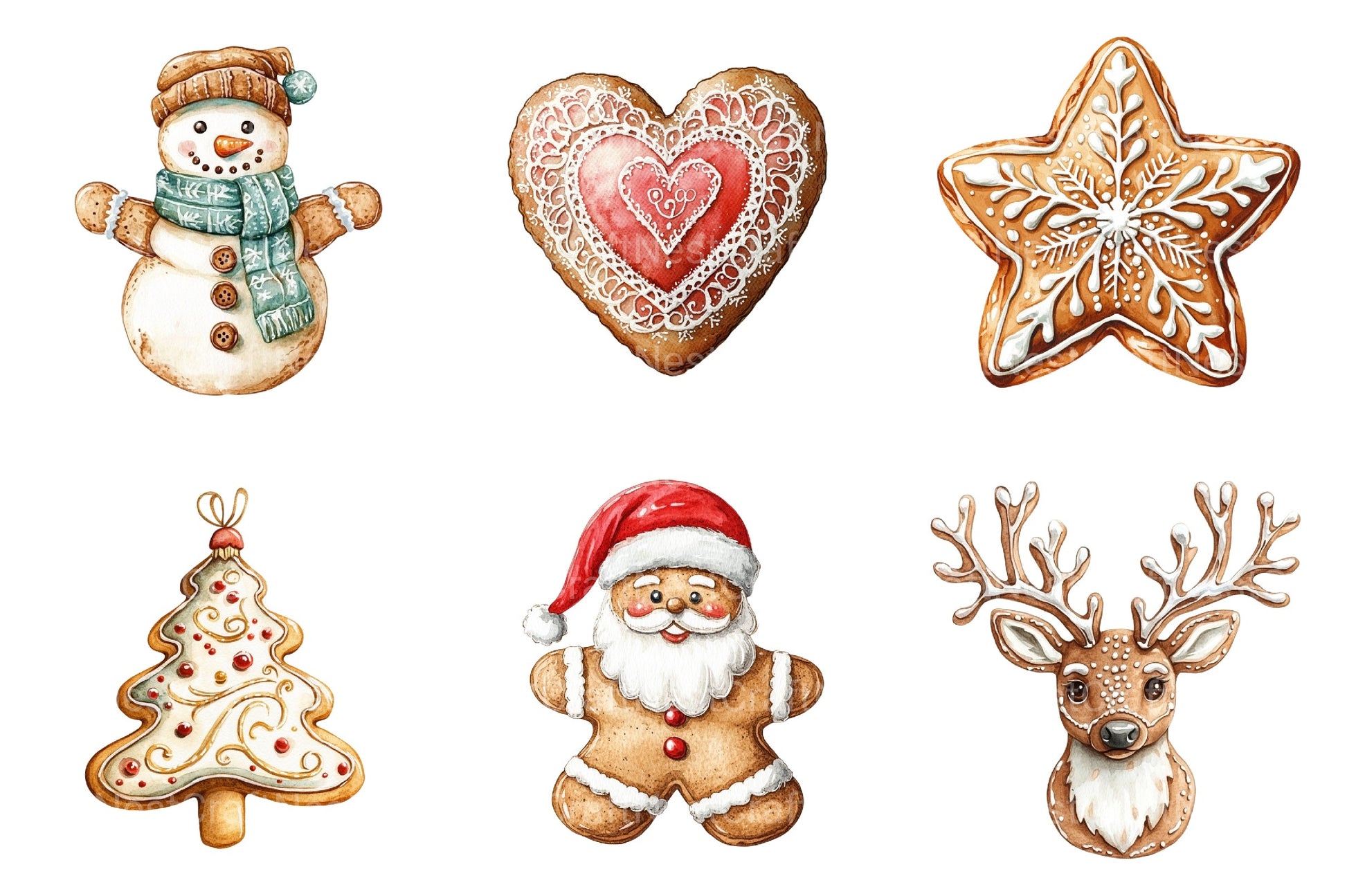 Gingerbread Christmas Cookies Winter Clipart Bundle - CraftNest - Digital Crafting and Art