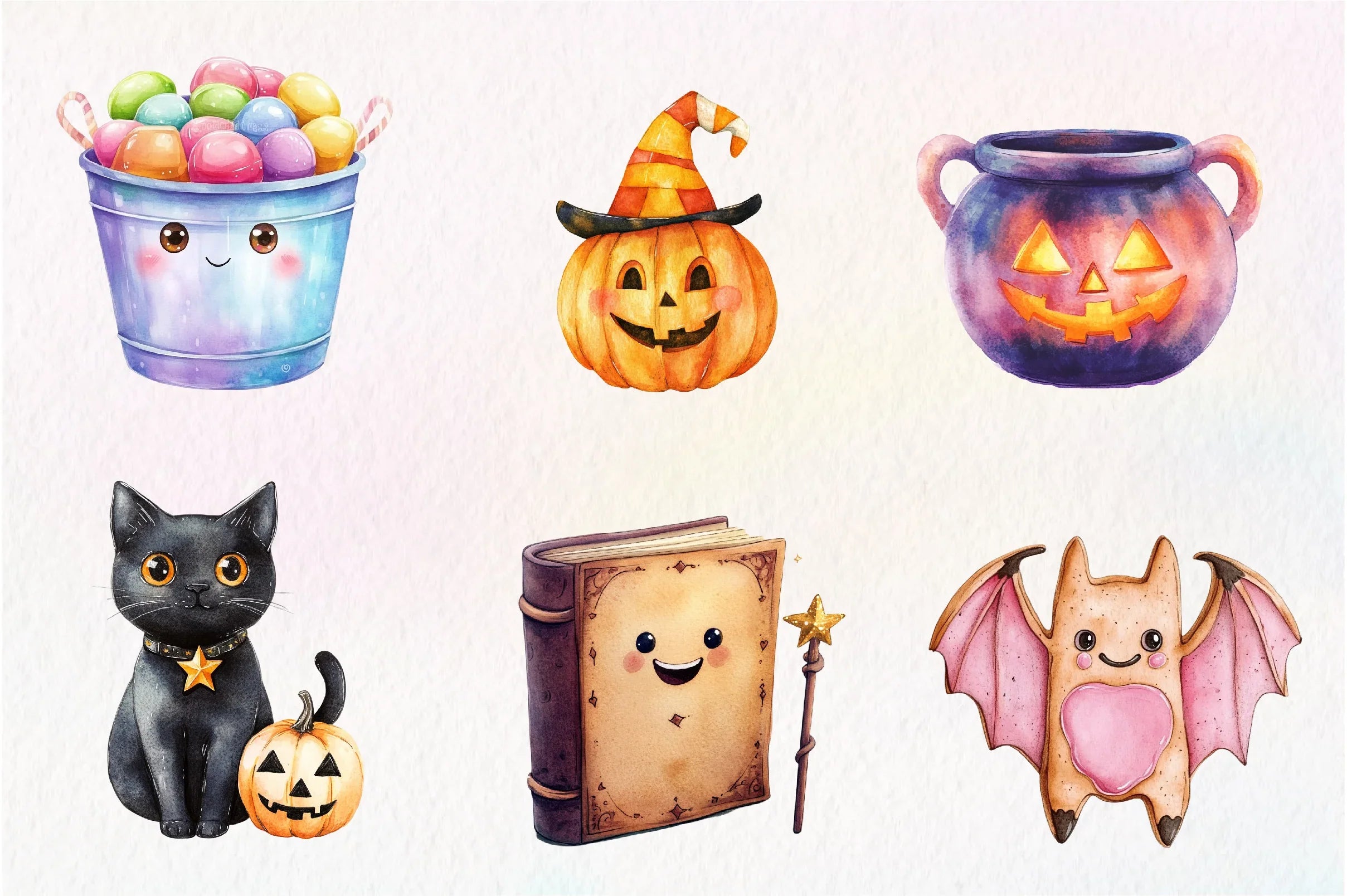 Cute Halloween Set Clipart Bundle 3 - CraftNest - Digital Crafting and Art