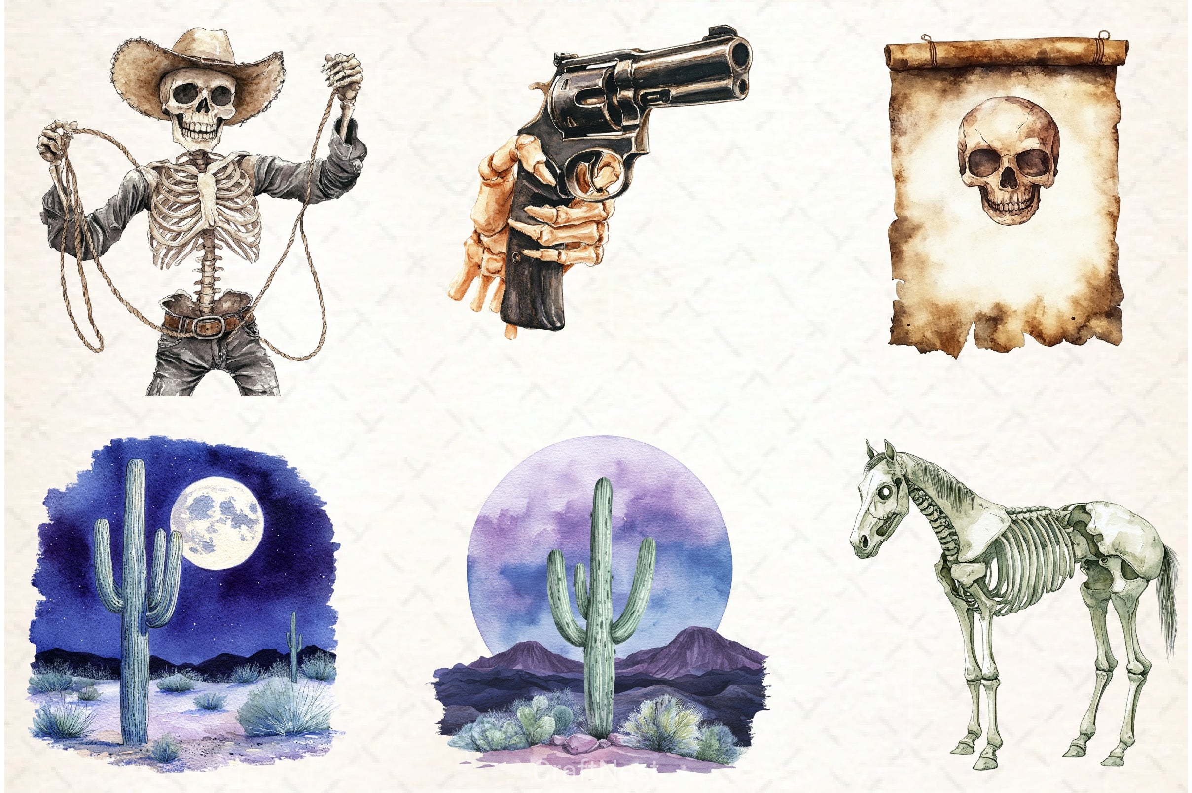 Western Gothic Clipart Bundle - CraftNest - Digital Crafting and Art
