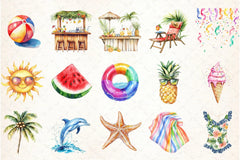 Summer Pool Party Clipart Bundle - CraftNest - Digital Crafting and Art