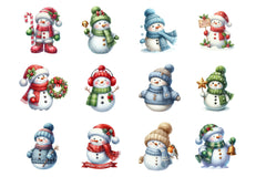 Festive Snowman Clipart Bundle 2 - CraftNest - Digital Crafting and Art