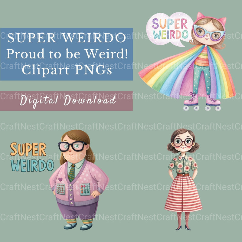 Super Weirdo Clipart Bundle - CraftNest - Digital Crafting and Art