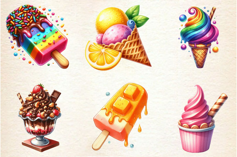 Summer Ice Cream Clipart Bundle 8 - CraftNest - Digital Crafting and Art