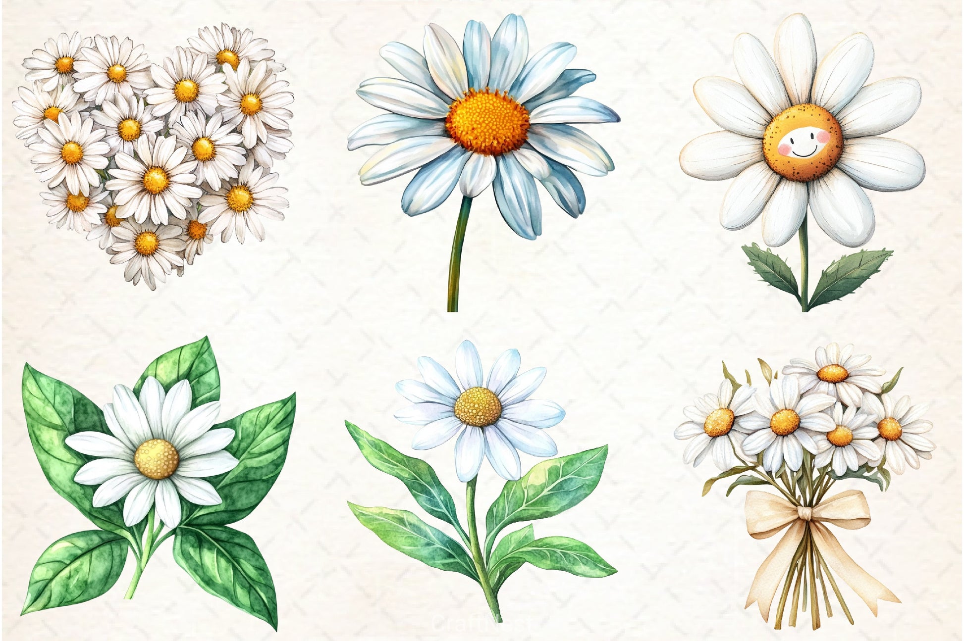 Daisy Clipart Bundle 1 - CraftNest - Digital Crafting and Art