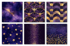 Purple And Gold Glitter Digital Paper - CraftNest - Digital Crafting and Art