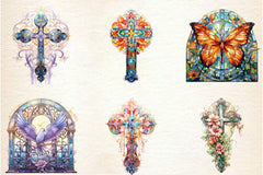 Stained Glass Easter Crosses Clipart Bundle 2 - CraftNest - Digital Crafting and Art