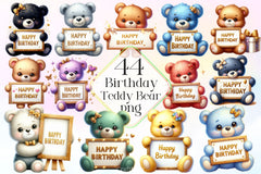 Birthday Teddy Bear Clipart Bundle 2 - CraftNest - Digital Crafting and Art