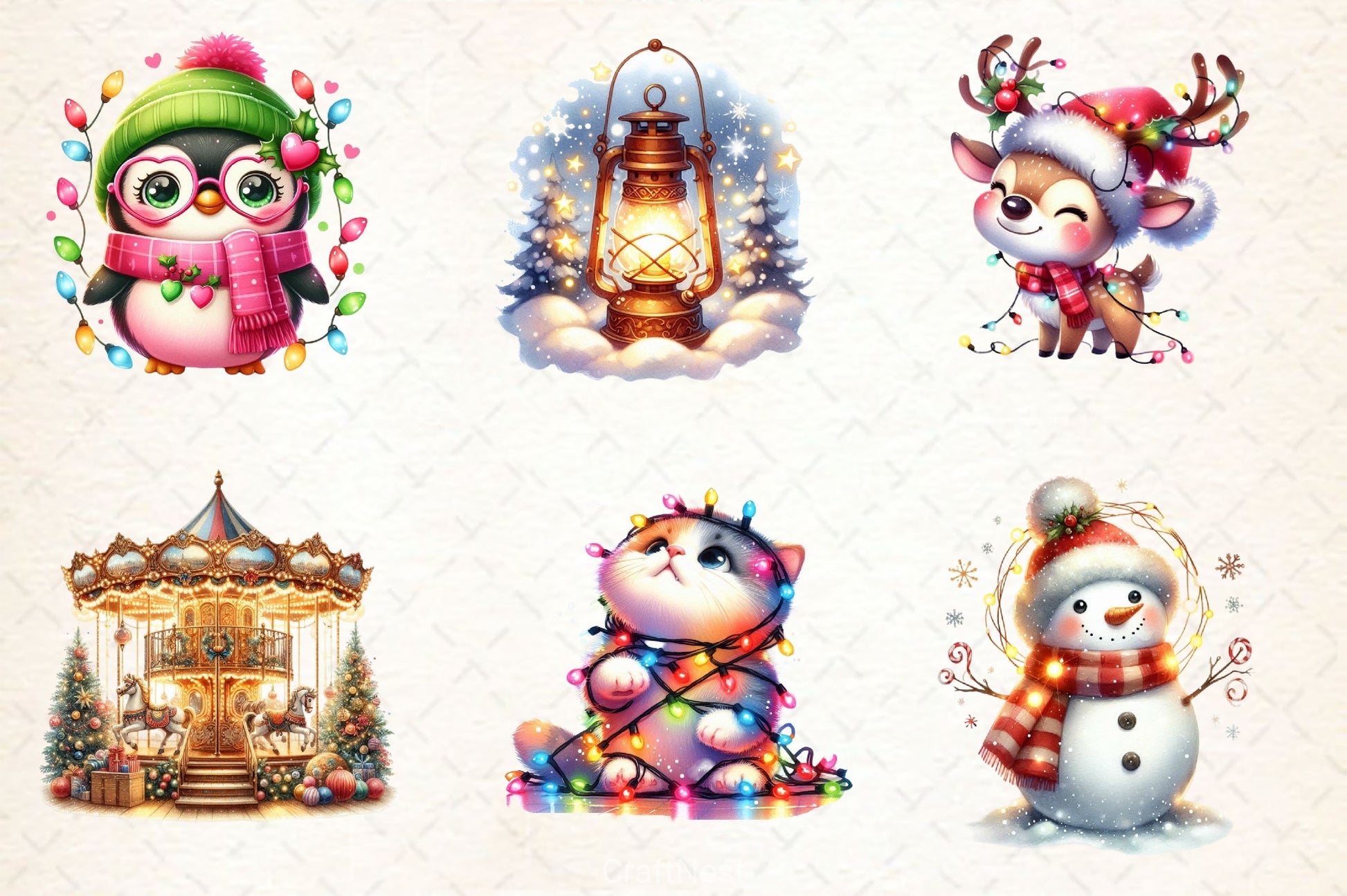 Twinkling Lights Christmas Clipart Bundle 2 - CraftNest - Digital Crafting and Art