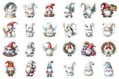 White Christmas Gnomes Clipart Bundle for Winter Holidays - CraftNest - Digital Crafting and Art