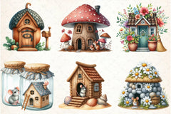 Mouse House Clipart Bundle 2 - CraftNest - Digital Crafting and Art