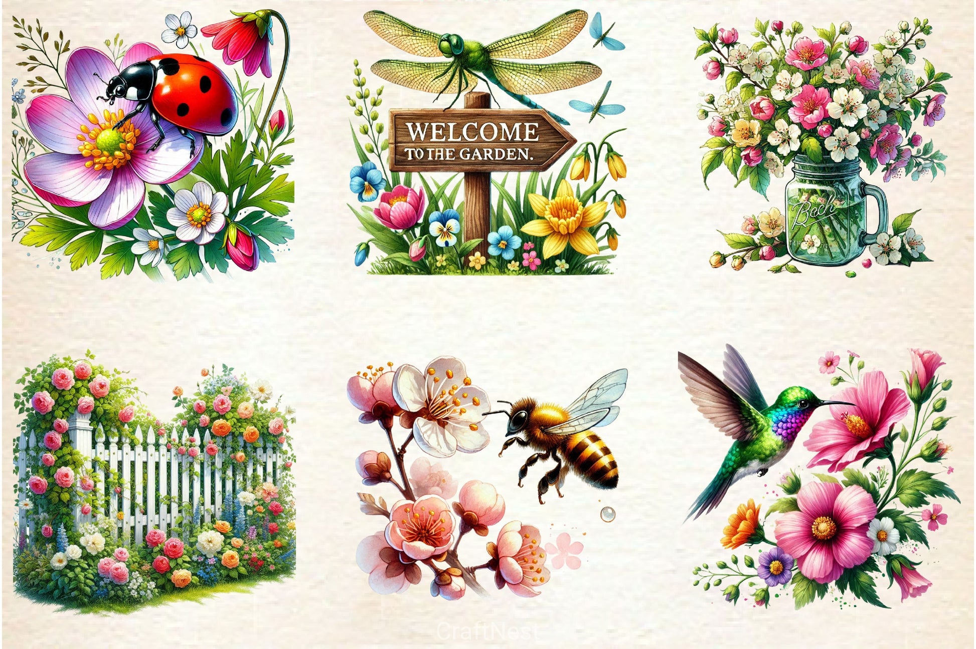 Spring Garden Clipart Bundle 7 - CraftNest - Digital Crafting and Art