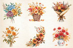 Fall Flowers Clipart Bundle 2 - CraftNest - Digital Crafting and Art